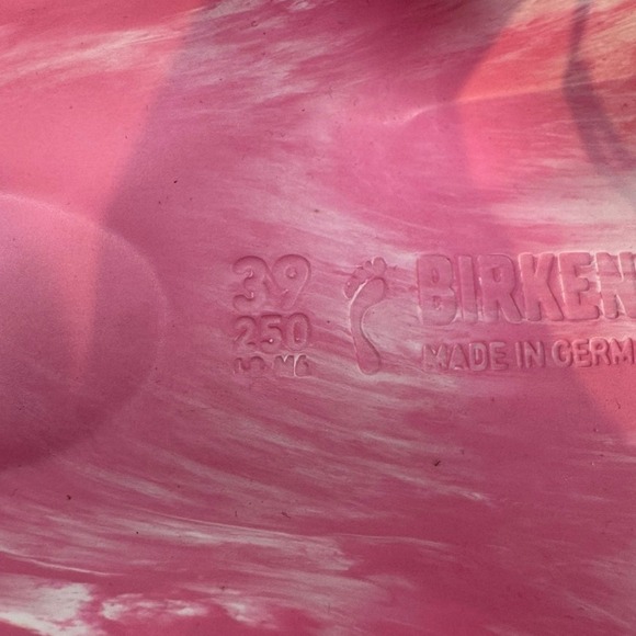 Birkenstock Arizona EVA Pink White Marble Sandals Women's Size 8 Slip On Stappy - Picture 6 of 6